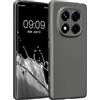 kwmobile Custodia Compatibile con Xiaomi Redmi Note 14 PRO 4G Cover - Protezione Back Case Morbida - Silicone TPU Effetto Metallizzato Grigio Metallizzato
