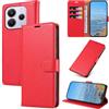 KKEIKO Cover per Redmi Note 14 5G / Xiaomi Poco M7 Pro 5G, Antiurto Custodia in PU Pelle con Blocco RFID, Magnetico Protettiva Cover per Redmi Note 14 5G / Xiaomi Poco M7 Pro 5G, Rosso