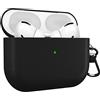MyGadget Cover Rigida Compatibile con Apple Airpods Pro 1a Generazione - Custodia Finta Pelle per Cuffie Auricolari - Case con Skin Antiurto - Black