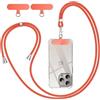 BGHHEU Cordino per Cellulare Telefono Universale,Regolabile Rimovibile Laccetto Corda da Collo Nylon con 3 Patch,cinturino per cellulare adatto per tutte le custodie standard (Arancione rosso)