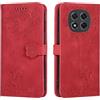 Vaitasy Custodia per Xiaomi Redmi Note 14 Pro 5G/ Note 14 Pro Plus 5G, Anti Graffio Pelle PU Cover con Magnetico Folio Protettiva Custodia per Xiaomi Poco X7 5G - Gatto Rosso