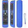CTRLBETTER Custodia per telecomando in silicone compatibile con Samsung AA59-00790A AA59-00582A BN59-01198Q BN59-01198C TV telecomando copertura protettiva antiurto con cordino (Blu)