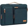 MOSISO 12,9 Pollici Custodia Tablet per iPad Pro 13 M4 & iPad Air 13 M3 M2, iPad Pro 12,9 M2 M1 6/5th con Tastiera Magica&Smart Keyboard Folio, Lato Aperto Borsa con 4 Tasche con Zip, Teal Green