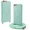 CUZZCASE Cover Compatibile con iPhone 6/iPhone 7/iPhone 8(4.7),Cover Magnetica[Compatibile con MagSafe],Bumper con Laccio,Regolabile Lanyard TPU Corda Silicone Case-Verde Chiaro