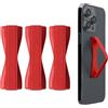 kwmobile Supporto Dita Cellulare - Set 3x Fasce Elastiche Sostegno Antiscivolo Antiurto Telefonino Supporto Universale - Finger Holder Phone rosso scuro metallizzato/rosso scuro/rosso scuro