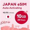 TSIM eSIM Giappone 20 giorni 10GB | eSIM QR inviata via e-mail entro 24 ore dalla spedizione | Scansione QR e utilizzo immediato | Attivazione automatica | Rete 5G con tethering/HotSpot/Condivisione