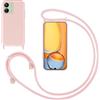 GoodcAcy Cover con Collana per Redmi 13C/Xiaomi Poco C65,Custodia Silicone Liquido con cordini,Custodie con Regolabile Collana Antiurto AntiGraffio Case con Laccio Tracolla per Redmi 13C/Xiaomi Poco C65,Pink