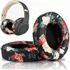 Sodorous Cuscinetti Auricolari di Ricambio per Cuffie Beats Studio 2 e 3 - Memory Foam con Morbida Pelle Proteica, Motivo Floreale, Nero - Compatibili con Modelli Cablati e Wireless