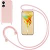 GoodcAcy Cover con Collana per Oppo Reno8 T 5G/Oppo A1 Pro,Custodia Silicone Liquido con cordini,Custodie con Regolabile Collana Antiurto AntiGraffio Case con Laccio Tracolla per Oppo A1 Pro,Pink