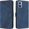OKZone Cover per Motorola Moto Edge 30 Neo/Edge 30 Lite, Custodia in PU Pelle per Moto Edge 30 Neo, Custodia a Libro Folio Portafoglio con Magnetica e Slot per Carte Wallet Case Flip Cover (Blu)