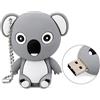 Ulticool - Orso Koala da 128 GB - USB - 3.0 ad alta velocità - Flash Pen Drive da 128 GB - Memory Stick archiviazione dati - Chiavetta di memoria - Grigio