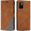 SONWO Cover per Xiaomi Poco M4 PRO 5G Custodia, Flip Caso in PU Pelle Case Cover Premium Portafoglio Custodia per Xiaomi Poco M4 PRO 5G, Slot per Schede, Supporto Stand, Marrone