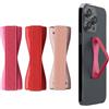 kwmobile Supporto Dita Cellulare - Set 3x Fasce Elastiche Sostegno Antiscivolo Antiurto Telefonino Supporto Universale - Finger Holder Phone oro rosa metallizzato/rosa metallizzato/rosso scuro