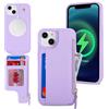 SailorTech Custodia per iPhone 14 Plus Custodia in Pelle con porta carte di credito mag safe, iPhone 14 Plus Custodia con slot per carte di credito Portafoglio Zipper per donna-Viola