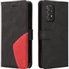 Fatcatparadise Cover per Samsung Galaxy A52 5G/4G /A52S 5G, Flip Caso in PU Pelle Case Libro Portafoglio Protettiva Custodia con TPU Antiurto,[Kickstand][Slot per Schede][Chiusura Magnetica] (Nero)
