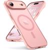 Oududianzi-Cover per iPhone Air Compatibile con MagSafe, Custodia Traslucida Posteriore PC Silicone TPU Bumper, Protezione Della Fotocamera, Cover Militare Antiurto Anti-Impronte-Rosa