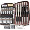 STAGEEK Set di 30 matite meccaniche artistiche con custodia in pelle, matite in metallo da 0,5, 0,7, 0,9 mm, 2 mm (4H 2H HB 2B 4B 6B colore) con 464 mine in grafite per disegnare schizzi
