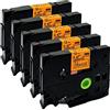 NEOUZA ACD.auto - 5 cartucce a nastro laminato, compatibili con Brother P-Touch Tze TZ, 12 mm x 8 m TZe-B31 Black on Orange Fluorescent