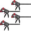 SIIIXS Morsetti da Falegname 4 Pezzi, Set di Morsetti per Legno a sgancio rapido da 152 mm per il Serraggio e l'allungamento, Morsetti a barra Serraggio 80 kg, Con certificato GS