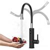 ESOP Rubinetto Elettrico Istantaneo 3200W, 220V Rubinetto Scalda Acqua Elettrica, Girevole 360° Rubinetto Acqua Calda Miscelatore Elettrico per Cucina con Temperatura Display LED e Tubo Flessibile, Nero