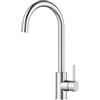 Krobec rubinetto da cucina con beccuccio alto, rubinetto lavello,qualità alimentare, in acciaio inox 304, miscelatore monocomando per lavello, miscelatore cucina girevole a 360°。