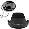 FANZR 62 mm Tulip Flower Lens Hood & Lens Cap Compatibile per Sony E 10-18mm f/4, per NIKKOR AF-S 60mm f/2.8G Lens (1+1 Pack)