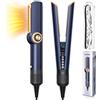TOSZOLY Piastra ad Aria, 2-IN-1 Asciugacapelli e Piastra con Borsa, Ioni Piastra Capelli Professionale per Uso Umido e Secco, 80℃-160℃ per Capelli Medi e Capelli Lunghi (Blu Marino)