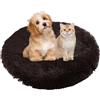 BESTORI Cuccia Cane Interno Rotondo Letto Gatto Cuscini Lavabile in Lavatrice Lettino Morbido Pelosa per Grande Medio Piccolo Cani Gatti, Marrone 3, 40 x 40 cm