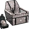 Generic Seggiolino auto per cani, trasportino da viaggio, 40 x 35 x 25 cm, con cinghia di sicurezza e tasca portaoggetti, seggiolino pieghevole per cuccioli di piccola taglia, auto, visite veterinarie, viaggi