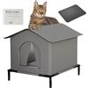 Dayysiuy Cuccia Gatto Esterno Sollevata Cuccia Per Gatti All'aperto Impermeabile Resistente Alla Pioggia E Al Freddo Casetta Per Felini Letto Caldo Per Gatti In Inverno Ideale Autunno Inverno - 40x33x33cm
