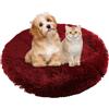 BESTORI Cuccia Cane Interno Rotondo Letto Gatto Cuscini Lavabile in Lavatrice Lettino Morbido Pelosa per Grande Medio Piccolo Cani Gatti, Rosso vino, 40 x 40 cm
