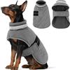 ASENKU Cappotto Impermeabile L per Cane, Giacca Invernale Calda con Riflettenti, Regolabile, Apertura Collare, Gilet Invernale per Per Bulldog Francese, Cocker, Border Collie per Giorni Piovosi