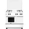 De'Longhi DL964GEWB - Cucina a gas con forno, 4 fuochi, bianco, 90x60 cm