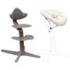 Stokke Sedia Stokke Nomi Noce (Grey) + Newborn Set (Gey Grey Sand) - Include una cintura di sicurezza a 5 punti e un set di tessuti reversibili e lavabili - Sostiene fino a 150 kg