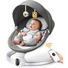 Helangel Dondola Passeggino Elettrico con Telecomando e Wireless per Stile di Controllo APP Sdraietta Neonati Elettrica e per bambini fino a 9 kg di Peso con Imbracatura di Sicurezza a 5 punti