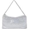 LSFYSZD Pochette da donna con strass scintillanti, mini borse a tracolla per cocktail party, Colore: argento., 9in