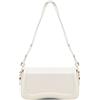 Cawgot Piccola borsa a tracolla da donna, borsa a tracolla, in pelle, pochette hobo, con chiusura a cerniera, da donna, bianco