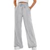 Joligiao Pantaloni da Jogging da Donna Pantaloni Tuta Vita Alta Pantaloni Sportivi Donna in Cotone Pantalone Comodo Gamba Larga Leggeri Pantaloni Casual con Tasche e Coulisse(Grigio Chiaro,M)