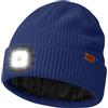 ATNKE LED Cappello con Luce Pile Foderato, USB Ricaricabile 4 LED Corsa Cappello Torcia Mani Libere Lampada Invernale Testa Calda Berretto Lavorato Maglia Regali per Uomo e Donna/Magnolia Blue
