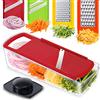 Geedel Mandolina per Verdure per Cucina, 4 in 1 Taglia Verdure Manuale con Contenitore, Taglia Affetta Verdure per Verdura, Frutta, Formaggio.