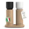 LARS NYSØM Set Macina Sale e Pepe in Legno Manuale con Vassoio - Regolabile | Sale e Pepe Set in Legno - Macina Spezie con Macina in Ceramica Regolabile - Eleganti Macina Pepe e Sale in Legno di Faggio