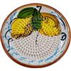 Kaladia Piattaforma in ceramica - ideale per zenzero, parmigiano ecc. - in bianco con 2 limoni - Diametro: 12 cm - fatto a mano e dipinto a mano - Made in Spain