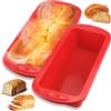 qhklew 2 Pezzi Torta Silicone per Dolci Rettangolare, Stampo Plumcake, Stampo per Pane in Cassetta,Teglia Pane in Cassetta Antiaderente per Pane Fatto in Casa, Torte e Tartellette, 28 x 14,5 x 7 cm, Rosso