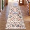 TUKDAK Tappeto da Cucina Runner Lavabile 60x180cm, Tappeto da Corridoio Rosa Runner Con Fondo Antiscivol, Coperta Morbida Della Camera da Ietto di Boho, Tappeto Floreale Uccello per Bagno Ingresso