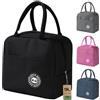 Ruucy Ruccy Borsa Termica Porta Pranzo 9L, Più Grande Borsa Frigo Pranzo Ufficio, Borsetta Termica Piccola Lunch Bag per Lavoro, Scuola,Viaggi, Campeggio, Picni (Nero)