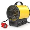 DAHTEC Termoventilatore 5000W - Stufetta Elettrica Portatile - Riscaldamento Industriale - Maniglia, Termostato e Protezione da Surriscaldamento (Giallo)