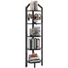 YMYNY Scaffale angolare a 5 ripiani, altezza 176 cm, scaffale multiuso per piante, per soggiorno, bagno, cucina, camera da letto, ufficio, stile industriale nero, HBR006B