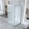 Auria Box Doccia 3 Lati 80x100x80 cm x h185 - Cabina Doccia Scorrevole in Cristallo Temperato 6mm Opaco, Profilo Cromato, Guarnizioni Antigoccia, Chiusura Magnetica e Maniglia ABS - Mod. Kiro