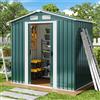 Xbro Capanno per Attrezzi in Metallo 2.33m², Casetta da Giardino da Esterno con Tetto Spiovente e Porta Scorrevole, Casetta per Attrezzi con Serratura e Guanti, 184x119x186 cm