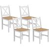 EasyComfort Set 4 Sedie per Cucina e Soggiorno con Schienale a Croce, in Legno di Pino, 41x46.5x86 cm
